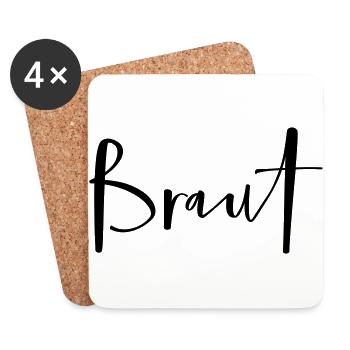 Bride hen party gift - Coasters (set of 4) - white - Front