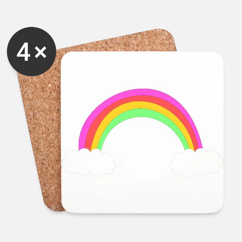 Regenbogen - Untersetzer (4er-Set) - Weiß