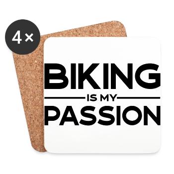 Biking is my passion - Untersetzer (4er-Set) - Weiß - Vorne