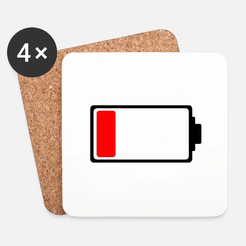 battery - Untersetzer (4er-Set) - Weiß