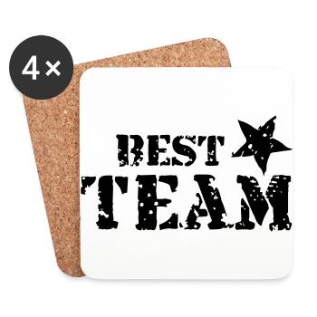 Best Team, Star, Champions, Sports, Winner, Club - Dessous de verre (lot de 4) - blanc - Devant