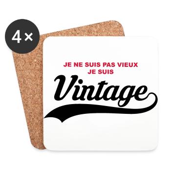 humour vintage - Dessous de verre (lot de 4) - blanc - Devant
