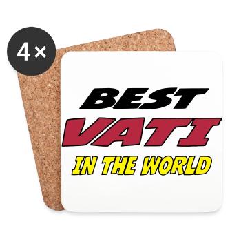 Best vati in the world - Dessous de verre (lot de 4) - blanc - Devant