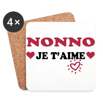 Nonno je t'aime - Coasters (set of 4) - white - Front