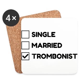 Trombone - Trombonist - Music - Musik - Posaune - Coasters (set of 4) - white - Front