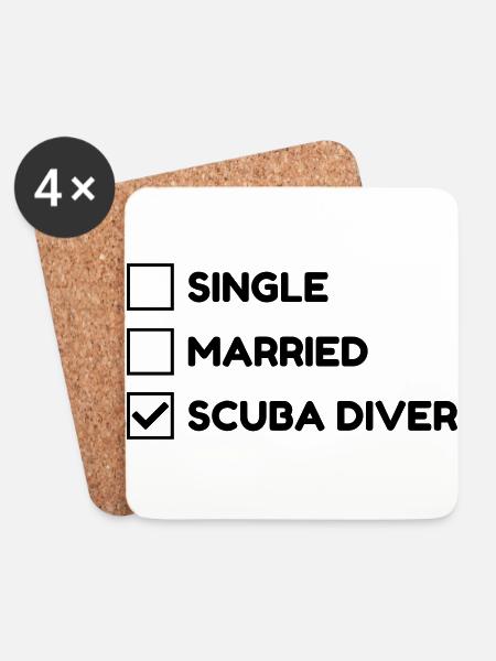 Tauchen / Taucher / Diving / Scuba Diving - Untersetzer (4er-Set) - Weiß