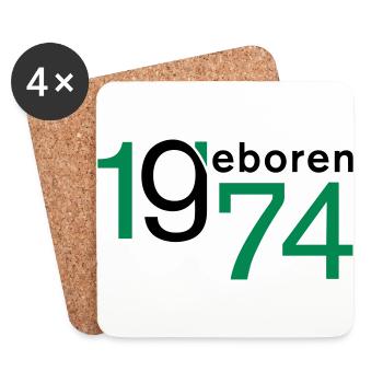 Jahrgang 1974 geboren - Untersetzer (4er-Set) - Weiß - Vorne