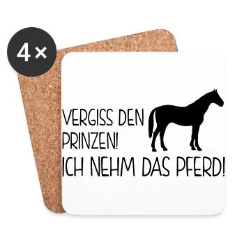 Pferdesprüche - vergiss den prinzen - Untersetzer (4er-Set) - Weiß - Vorne