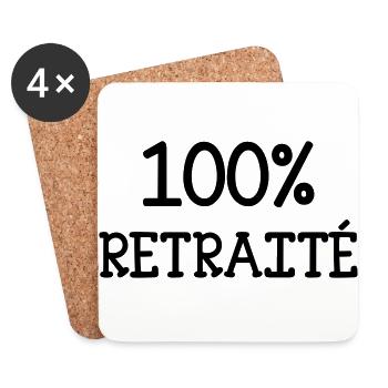 Retirement Pensioner Ruhestand Rentner Retraite - Coasters (set of 4) - white - Front