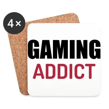 Gaming Gamer Video Game Player Geek - Coasters (set of 4) - white - Front