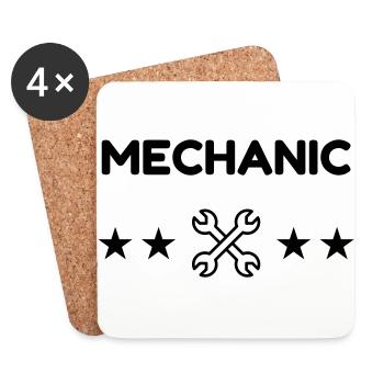 Mechanic Mechanik Mécanique Mécanicien Garage - Coasters (set of 4) - white - Front