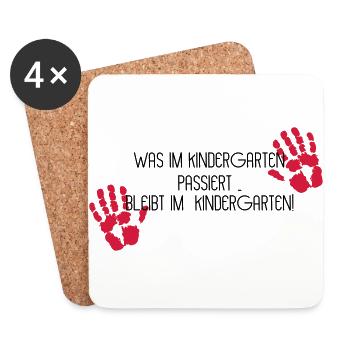 Kindergarten - Untersetzer (4er-Set) - Weiß - Vorne