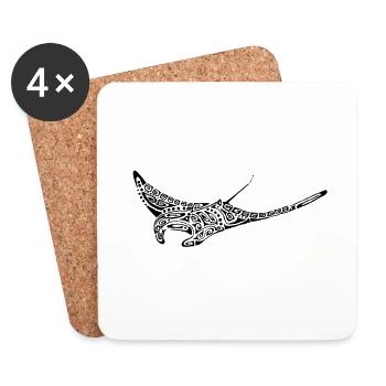 tatoo raiemanta noire - Dessous de verre (lot de 4) - blanc - Devant