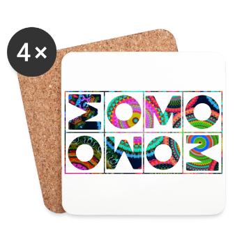 OM Mantra Mandala - Coasters (set of 4) - white - Front