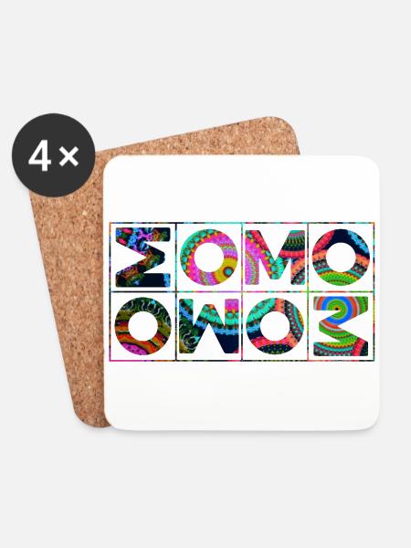 OM Mantra Mandala - Coasters (set of 4) - white