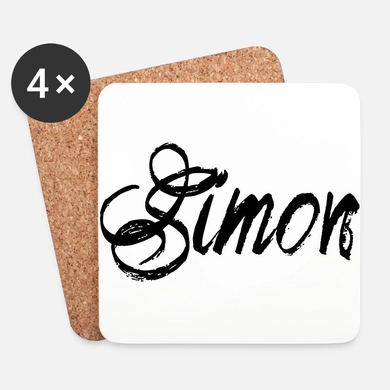 Simon - Dessous de verre (lot de 4) - blanc