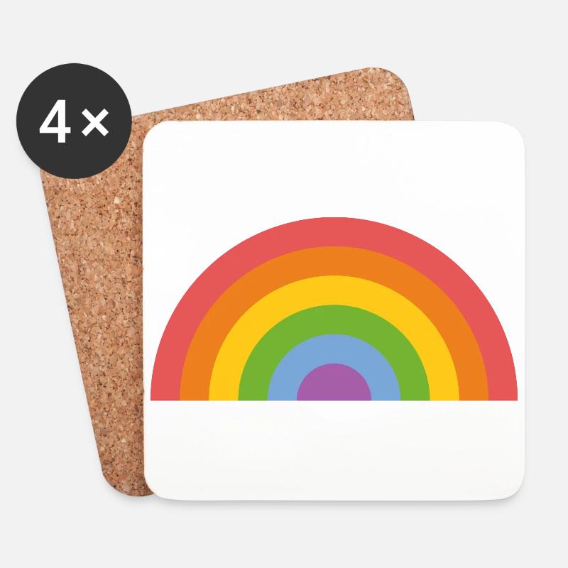 Regenbogen - Untersetzer (4er-Set) - Weiß