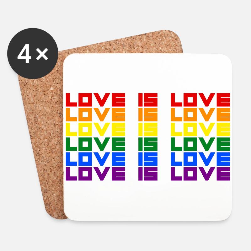 Love is Love by Johntastisch - Untersetzer (4er-Set) - Weiß