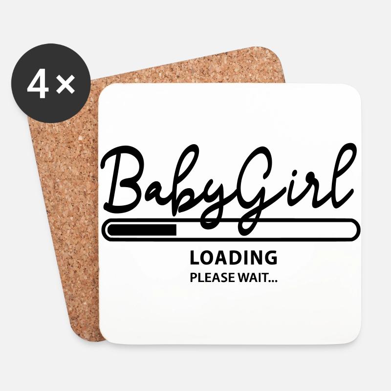 Baby girl loading - Untersetzer (4er-Set) - Weiß