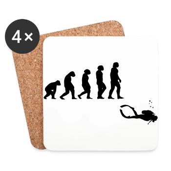 Evolution diving with a device - Coasters (set of 4) - white - Front