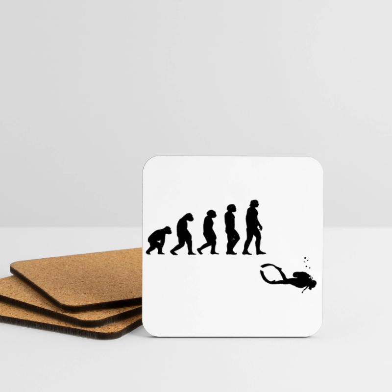 Evolution diving with a device Coasters (set of 4)