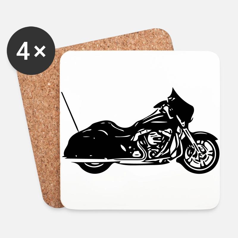Road King Desing - Untersetzer (4er-Set) - Weiß