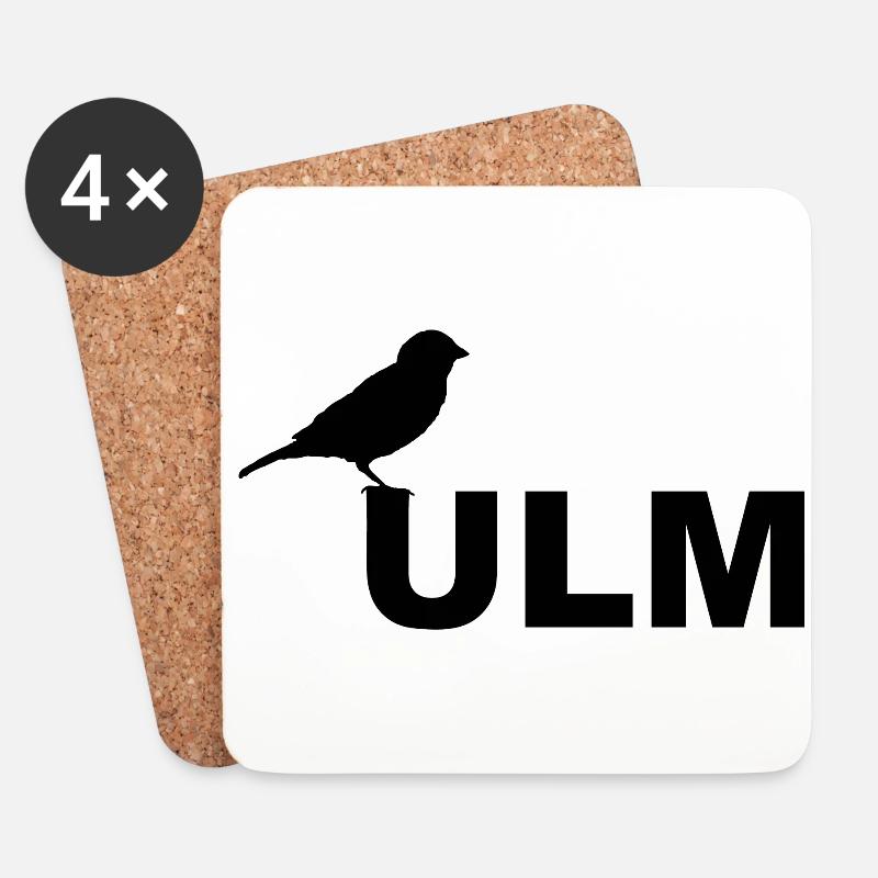 SSV ULM Ulmer Spatz Linsen mit Spätzle Schwäbisch - Untersetzer (4er-Set) - Weiß
