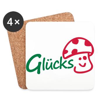 Glückspilz - Untersetzer (4er-Set) - Weiß - Vorne