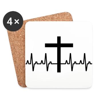 Jesus Christ God Faith - Coasters (set of 4) - white - Front