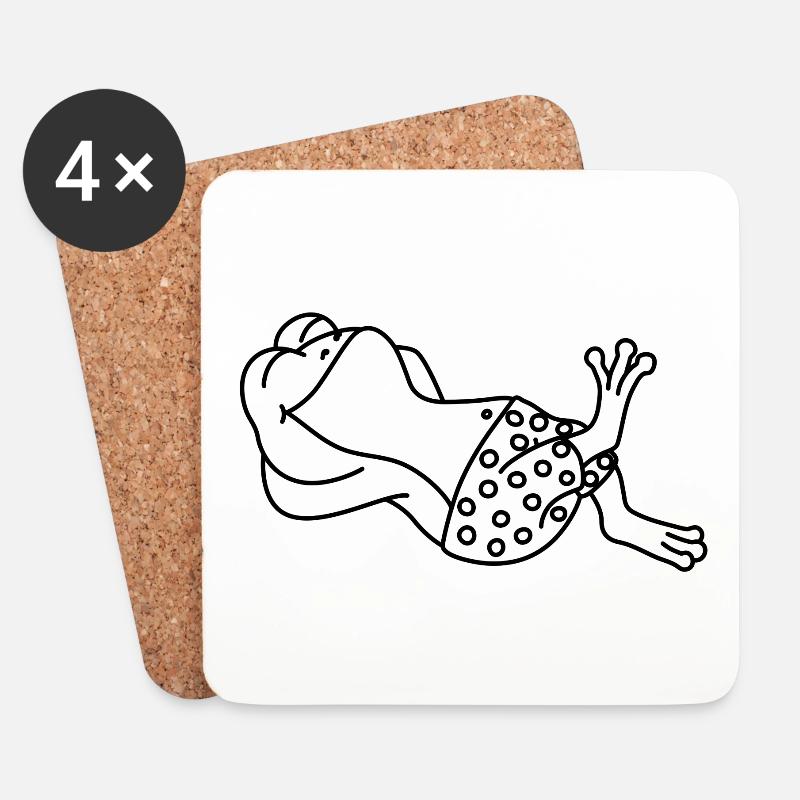 Frosch - Untersetzer (4er-Set) - Weiß