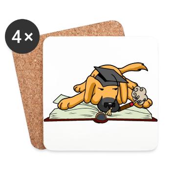 Dog Student Study University University Learn Book - Coasters (set of 4) - white - Front