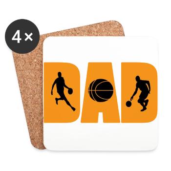 Basketball DAD - Untersetzer (4er-Set) - Weiß - Vorne