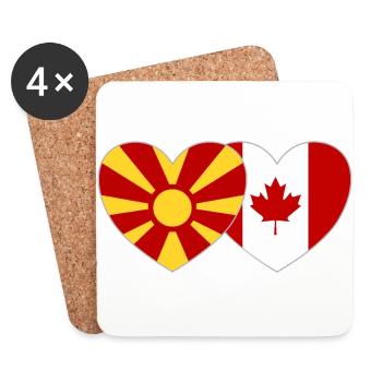 Macedonia Canada Flag Heart - Coasters (set of 4) - white - Front