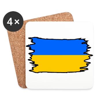 Ukraine - Untersetzer (4er-Set) - Weiß - Vorne