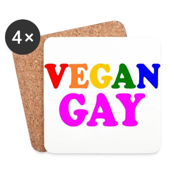 Vegan gay - Untersetzer (4er-Set) - Weiß - Vorne