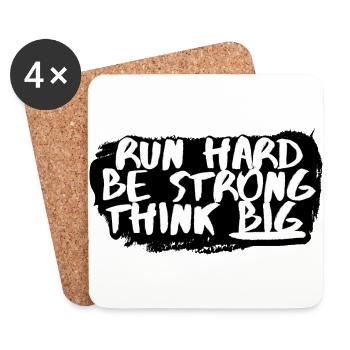 Run Hard - Untersetzer (4er-Set) - Weiß - Vorne