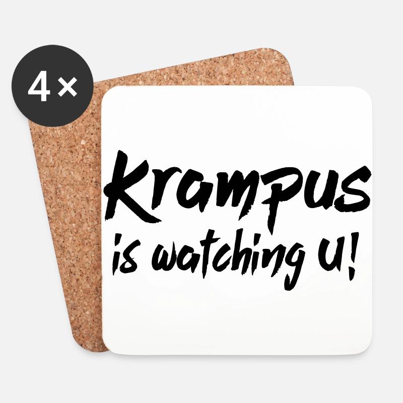 Krampus is watching U - Untersetzer (4er-Set) - Weiß