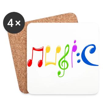 Music - Coasters (set of 4) - white - Front