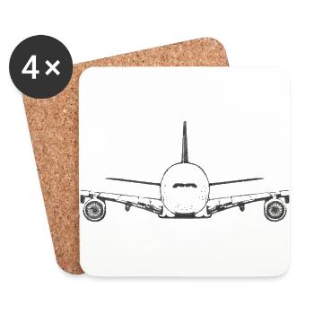 Flugzeug Airbus A380 - Untersetzer (4er-Set) - Weiß - Vorne