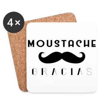 Moustache Gracias - Coasters (set of 4) - white - Front