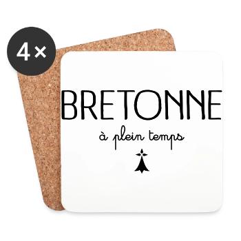Bretonne à Plein Temps - Dessous de verre (lot de 4) - blanc - Devant