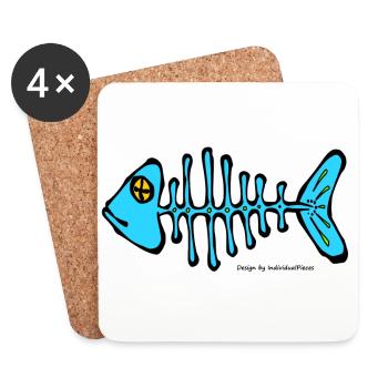 Fish bone - Coasters (set of 4) - white - Front