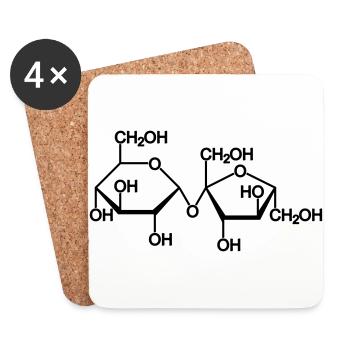 sucrose sugar - Coasters (set of 4) - white - Front