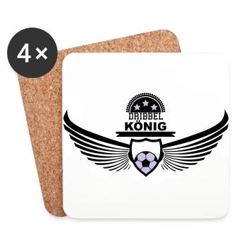 Dribbelkönig dribbeln ballkünstler fußball 2c - Untersetzer (4er-Set) - Weiß - Vorne