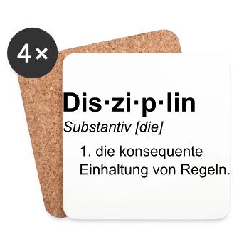 Disziplin Tasse - Untersetzer (4er-Set) - Weiß - Vorne