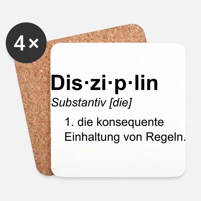 Disziplin Tasse - Untersetzer (4er-Set) - Weiß
