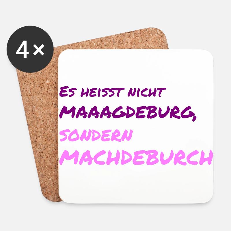 Magdeburg / Elbe / Sachsen-Anhalt / Geschenk - Untersetzer (4er-Set) - Weiß