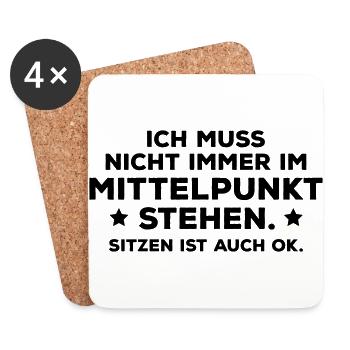Mittelpunkt Nabel der Welt gottgleich VIP Wichtig! - Untersetzer (4er-Set) - Weiß - Vorne
