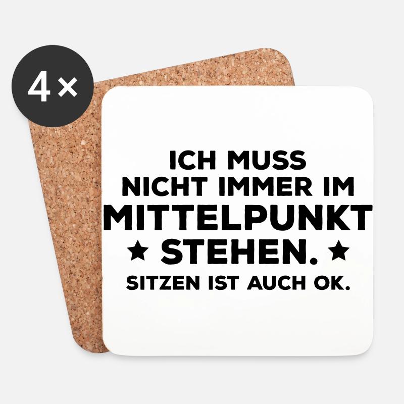 Mittelpunkt Nabel der Welt gottgleich VIP Wichtig! - Untersetzer (4er-Set) - Weiß