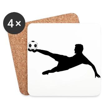 american football soccer football ball goalkeeper1 - Coasters (set of 4) - white - Front